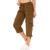 MoFiz Women’s Cargo Capris Hiking Pants Lightweight Quick Dry Outdoor Athletic Travel Casual Loose Comfy Cute Pockets(11-earthy Yellow)