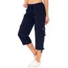 MoFiz Women’s Cargo Capris Hiking Pants Lightweight Quick Dry Outdoor Athletic Travel Casual Loose Comfy Cute Pockets(12-navy)