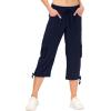 MoFiz Women’s Cargo Capris Hiking Pants Lightweight Quick Dry Outdoor Athletic Travel Casual Loose Comfy Cute Pockets(12-navy)