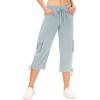 MoFiz Women’s Cargo Capris Hiking Pants Lightweight Quick Dry Outdoor Athletic Travel Casual Loose Comfy Cute Pockets(17-light Grey)