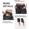 MoFiz Women’s Cargo Capris Hiking Pants Lightweight Quick Dry Outdoor Athletic Travel Casual Loose Comfy Cute Pockets(19-camouflage Dark Grey)