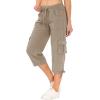 MoFiz Women’s Cargo Capris Hiking Pants Lightweight Quick Dry Outdoor Athletic Travel Casual Loose Comfy Cute Pockets(3-khaki)