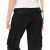 MoFiz Women’s Cargo Capris Hiking Pants Lightweight Quick Dry Outdoor Athletic Travel Casual Loose Comfy Cute Pockets(Black)
