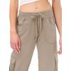 MoFiz Women’s Cargo Capris Hiking Pants Lightweight Quick Dry Outdoor Athletic Travel Casual Loose Comfy Cute Pockets(Khaki)