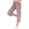 MoFiz Women’s Cargo Capris Hiking Pants Lightweight Quick Dry Outdoor Athletic Travel Casual Loose Comfy Cute Pockets(Pink)