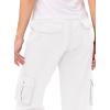 MoFiz Women’s Cargo Capris Hiking Pants Lightweight Quick Dry Outdoor Athletic Travel Casual Loose Comfy Cute Pockets(White)