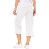 MoFiz Women’s Cargo Capris Hiking Pants Lightweight Quick Dry Outdoor Athletic Travel Casual Loose Comfy Cute Pockets(White)