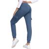 MoFiz Women’s Fleece Cargo Joggers Hiking Pants High Waisted Thermal Outdoor Sweatpants for Women with Pockets(Blue 01)