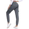MoFiz Women’s Fleece Cargo Joggers Hiking Pants High Waisted Thermal Outdoor Sweatpants for Women with Pockets(Dark Gray)