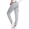 MoFiz Women’s Fleece Cargo Joggers Hiking Pants High Waisted Thermal Outdoor Sweatpants for Women with Pockets(Silver Gray)