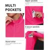 MoFiz Women’s Full Zip up Athletic Jackets Fleece Lined Sports Running Track Jacket Stretchy Workout Tops with Pockets(2024-rose Red-fleece)