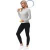 MoFiz Women’s Golf Polo Shirt UPF 50+ Sun Protection 1/4 Zip Long Sleeve Pullover Tops Quick Dry Athletic Sport T-Shirt(Gray White)