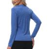 MoFiz Women’s Golf Polo Shirt UPF 50+ Sun Protection 1/4 Zip Long Sleeve Pullover Tops Quick Dry Athletic Sport T-Shirt(Medium Blue)