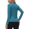 MoFiz Women’s Golf Polo Shirt UPF 50+ Sun Protection 1/4 Zip Long Sleeve Pullover Tops Quick Dry Athletic Sport T-Shirt(Sea Blue)