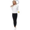 MoFiz Women’s Golf Polo Shirt UPF 50+ Sun Protection 1/4 Zip Long Sleeve Pullover Tops Quick Dry Athletic Sport T-Shirt(White)