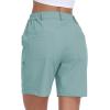 MoFiz Womens Golf Shorts 7″ Quick Dry Hiking Shorts Lightweight Bermuda Short for Women with Pockets (Water Resistant)(Army Green)