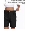 MoFiz Womens Golf Shorts 7″ Quick Dry Hiking Shorts Lightweight Bermuda Short for Women with Pockets (Water Resistant)(Black)