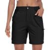 MoFiz Womens Golf Shorts 7″ Quick Dry Hiking Shorts Lightweight Bermuda Short for Women with Pockets (Water Resistant)(Black)