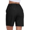 MoFiz Womens Golf Shorts 7″ Quick Dry Hiking Shorts Lightweight Bermuda Short for Women with Pockets (Water Resistant)(Black)