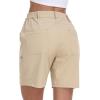 MoFiz Womens Golf Shorts 7″ Quick Dry Hiking Shorts Lightweight Bermuda Short for Women with Pockets (Water Resistant)(Khaki)
