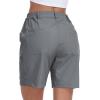 MoFiz Womens Golf Shorts 7″ Quick Dry Hiking Shorts Lightweight Bermuda Short for Women with Pockets (Water Resistant)(Light Grey)