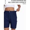 MoFiz Womens Golf Shorts 7″ Quick Dry Hiking Shorts Lightweight Bermuda Short for Women with Pockets (Water Resistant)(Navy Blue)