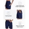 MoFiz Womens Golf Shorts 7″ Quick Dry Hiking Shorts Lightweight Bermuda Short for Women with Pockets (Water Resistant)(Navy Blue)