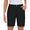 MoFiz Womens Golf Shorts 7″ Quick Dry Hiking Shorts Lightweight Bermuda Short for Women with Pockets (Water Resistant)(O-black)