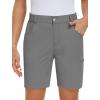 MoFiz Womens Golf Shorts 7″ Quick Dry Hiking Shorts Lightweight Bermuda Short for Women with Pockets (Water Resistant)(O-light Grey)