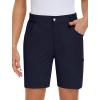 MoFiz Womens Golf Shorts 7″ Quick Dry Hiking Shorts Lightweight Bermuda Short for Women with Pockets (Water Resistant)(O-navy Blue)