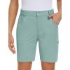 MoFiz Womens Golf Shorts 7″ Quick Dry Hiking Shorts Lightweight Bermuda Short for Women with Pockets (Water Resistant)(O-sage Green)