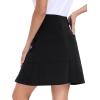 MoFiz Women’s Golf Skirts Knee Length Drawstring Athletic Tennis Skort Modest Long Sport Active Casual Summer Skirt Pockets(Black)