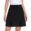 MoFiz Women’s Golf Skirts Knee Length Drawstring Athletic Tennis Skort Modest Long Sport Active Casual Summer Skirt Pockets(Black)