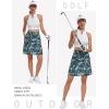 MoFiz Women’s Golf Skirts Knee Length Drawstring Athletic Tennis Skort Modest Long Sport Active Casual Summer Skirt Pockets(Green-pattern)