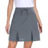 MoFiz Women’s Golf Skirts Knee Length Drawstring Athletic Tennis Skort Modest Long Sport Active Casual Summer Skirt Pockets(Grey)