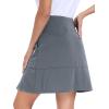 MoFiz Women’s Golf Skirts Knee Length Drawstring Athletic Tennis Skort Modest Long Sport Active Casual Summer Skirt Pockets(Grey)
