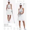 MoFiz Women’s Golf Skirts Knee Length Drawstring Athletic Tennis Skort Modest Long Sport Active Casual Summer Skirt Pockets(White)