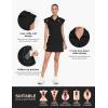 MoFiz Women’s Golf Tennis Dress Sports Polo Dress Short Sleeve Quick Dry Casual Workwear Button(2025-black)