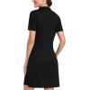 MoFiz Women’s Golf Tennis Dress Sports Polo Dress Short Sleeve Quick Dry Casual Workwear Button(A-black)