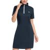MoFiz Women’s Golf Tennis Dress Sports Polo Dress Short Sleeve Quick Dry Casual Workwear Button(A-navy)