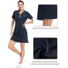 MoFiz Women’s Golf Tennis Dress Sports Polo Dress Short Sleeve Quick Dry Casual Workwear Button(A-navy)