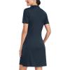 MoFiz Women’s Golf Tennis Dress Sports Polo Dress Short Sleeve Quick Dry Casual Workwear Button(A-navy)