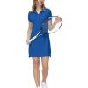 MoFiz Women’s Golf Tennis Dress Sports Polo Dress Short Sleeve Quick Dry Casual Workwear Button(Blue)