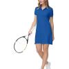 MoFiz Women’s Golf Tennis Dress Sports Polo Dress Short Sleeve Quick Dry Casual Workwear Button(Blue)