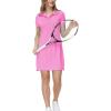 MoFiz Women’s Golf Tennis Dress Sports Polo Dress Short Sleeve Quick Dry Casual Workwear Button(Pink)