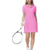 MoFiz Women’s Golf Tennis Dress Sports Polo Dress Short Sleeve Quick Dry Casual Workwear Button(Pink)