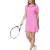 MoFiz Women’s Golf Tennis Dress Sports Polo Dress Short Sleeve Quick Dry Casual Workwear Button(Pink)