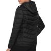 MoFiz Women’s Hooded Puffer Jacket Lightweight Quilted Coat 4 Pockets Full Zip Winter Warm Outerwear(Black)