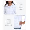 MoFiz Women’s Hooded Puffer Jacket Lightweight Quilted Coat 4 Pockets Full Zip Winter Warm Outerwear(White)
