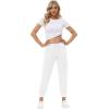 MoFiz Women’s Lightweight Hiking Cargo Pants Outdoor Quick Dry Casual Travel Sweatpants Joggers Elastic Waist Button Pockets(A01-rice White)